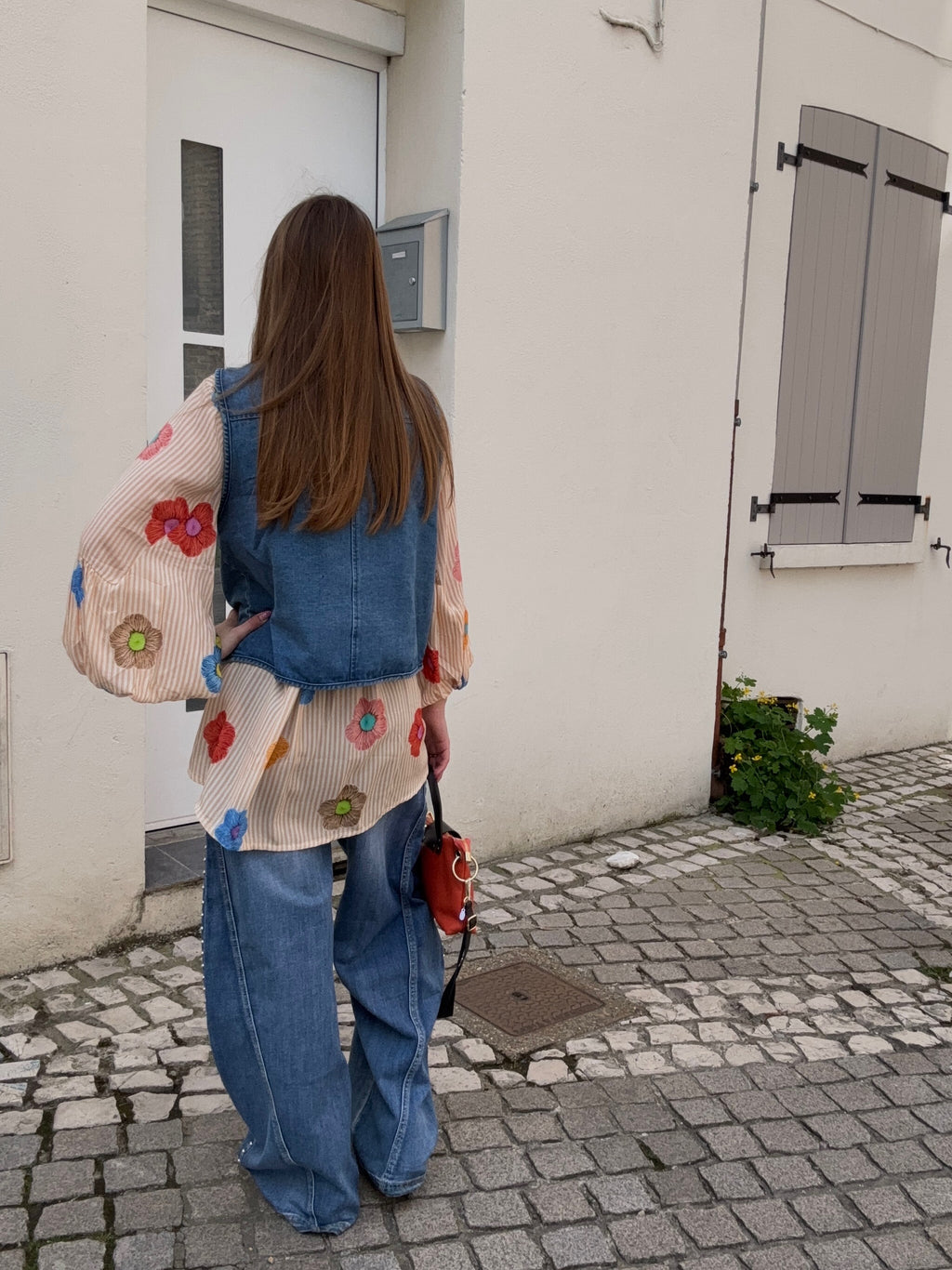 Veste Sans Manches Jean Brodée