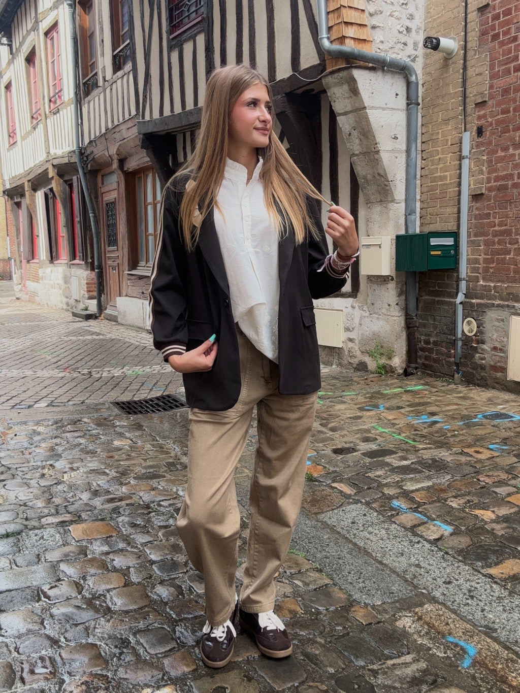 Pantalon cargo beige - vue de dos