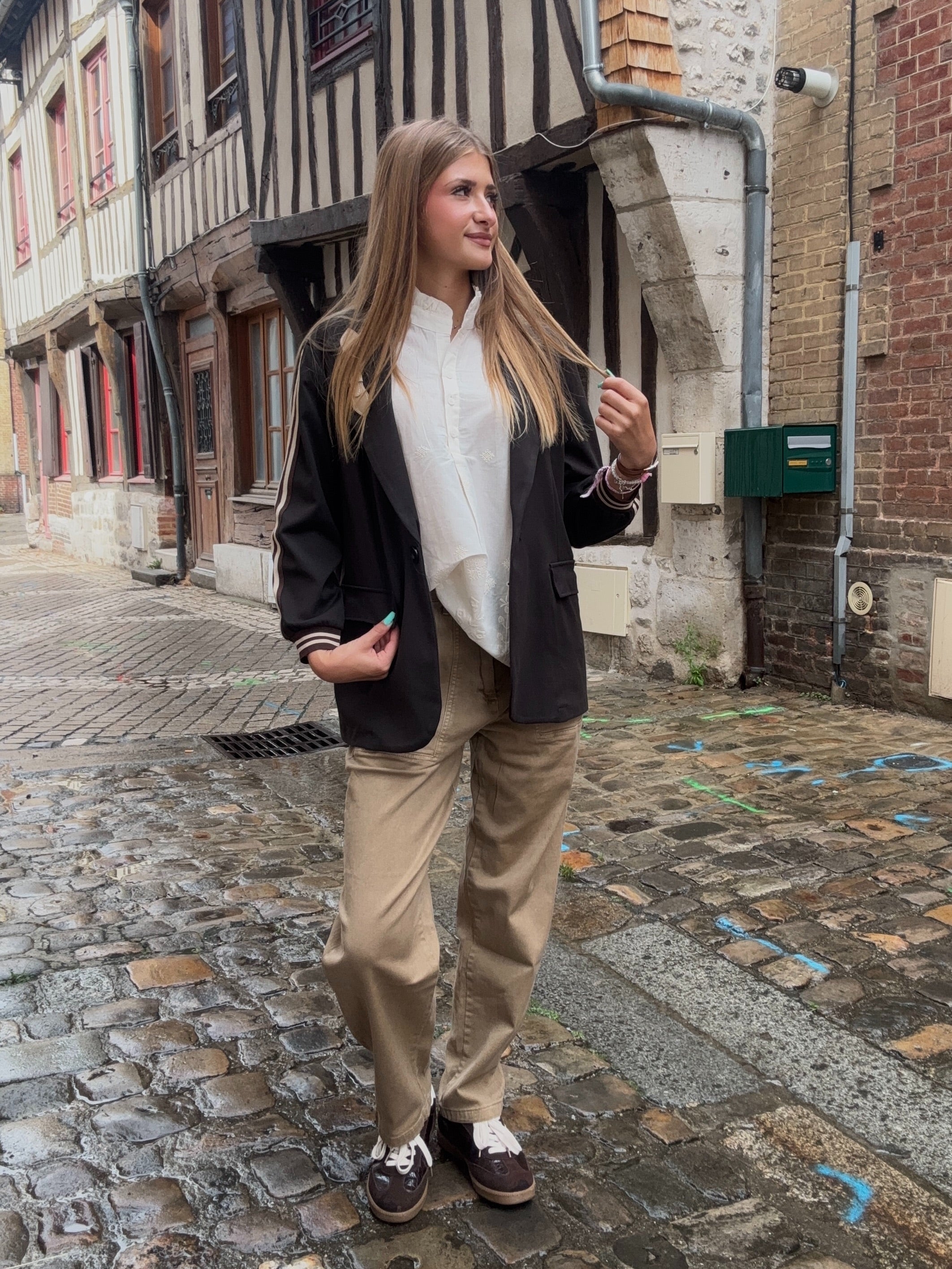 Pantalon cargo beige - vue de dos