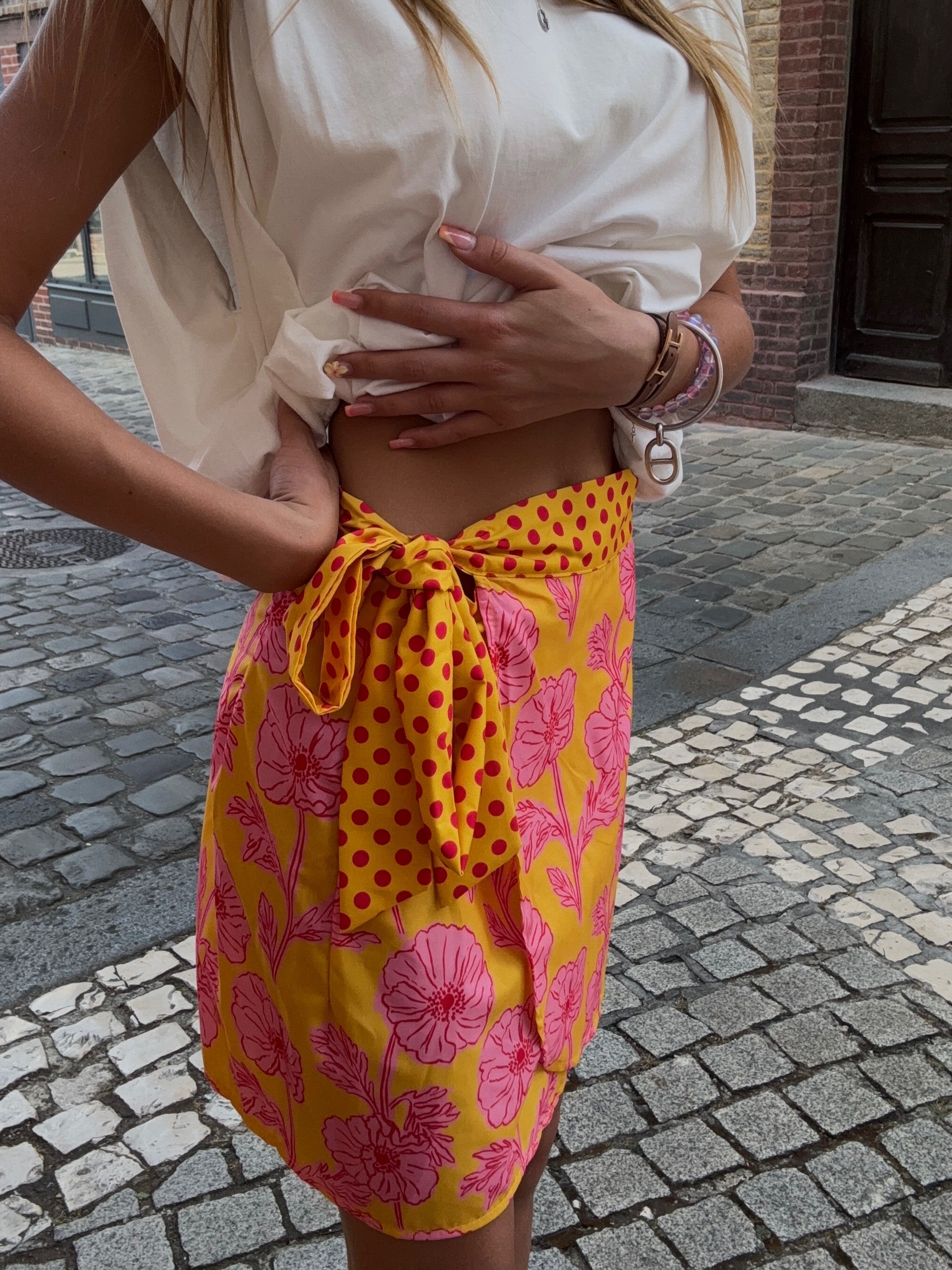 Jupe Fleurie Ocre