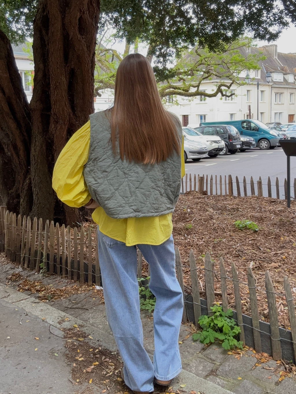 Veste Matelassée Kaki Sans Manches
