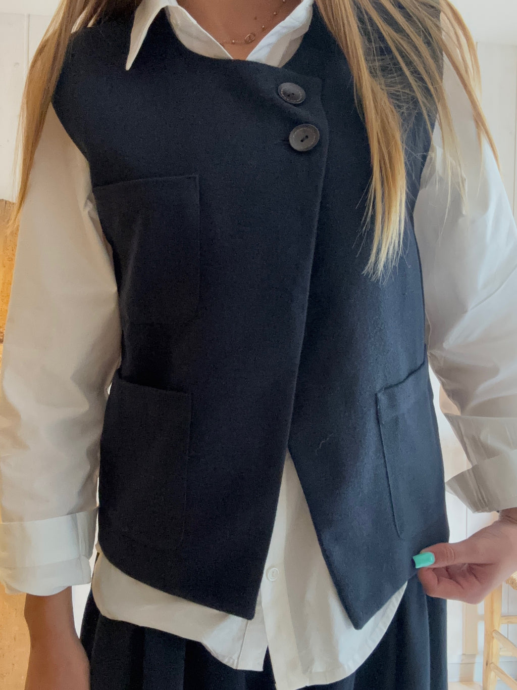 Gilet Croisé Bleu Marine