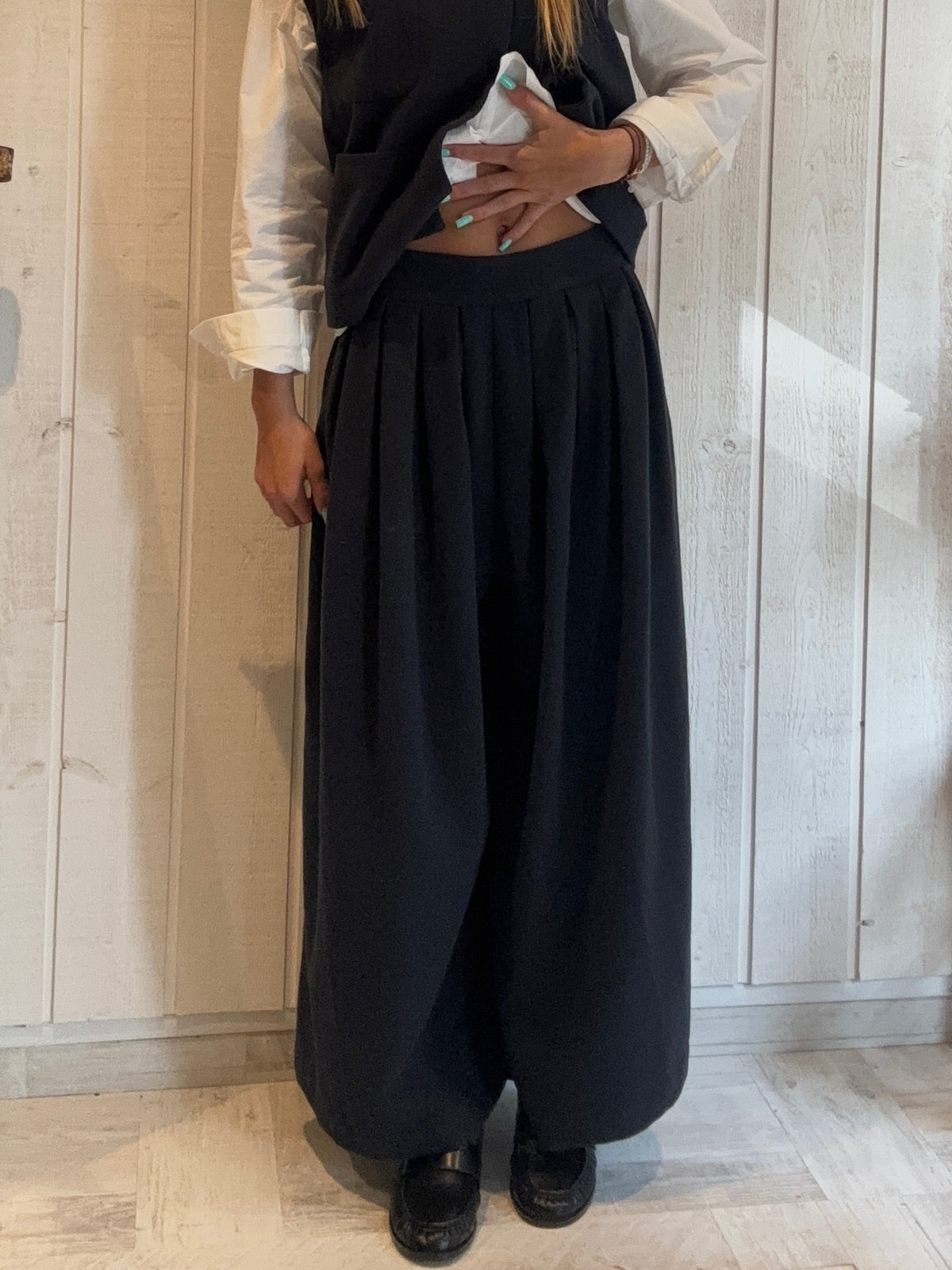 Pantalon Large Bleu Marine