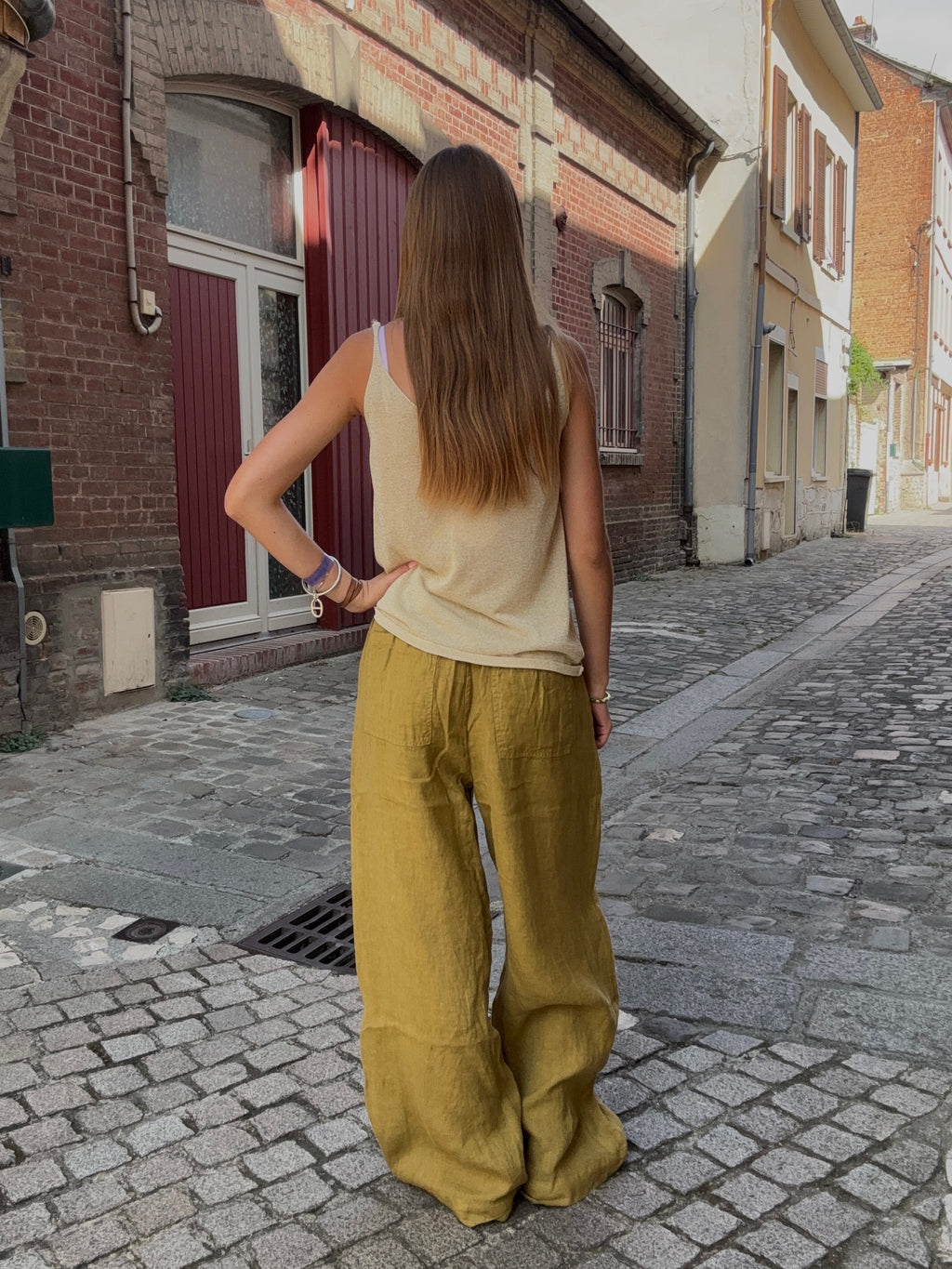 Top Doré À Bretelles