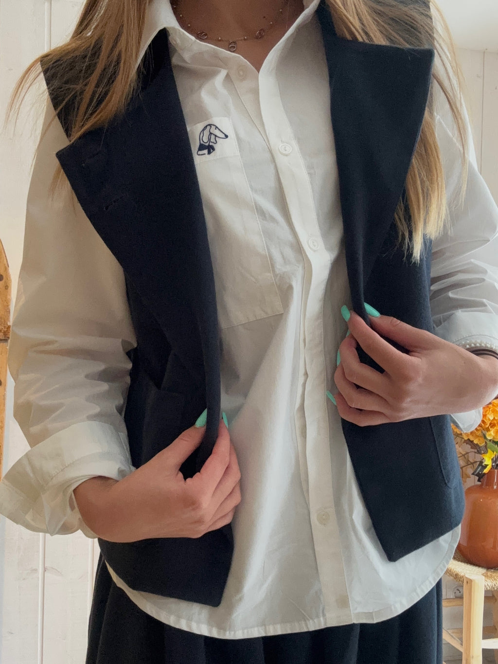 Chemise Blanche Broderie Chien