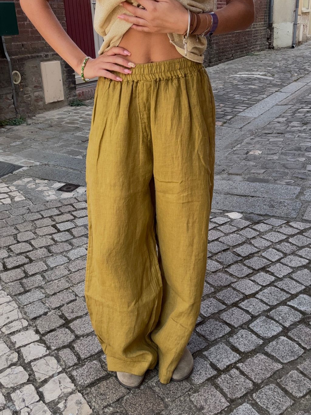 Pantalon Large Kaki