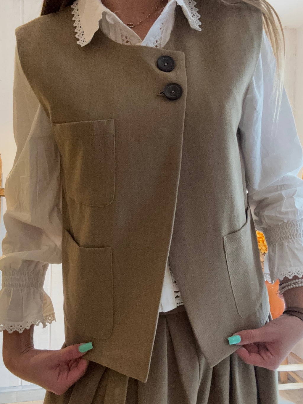 Gilet Croisé Camel