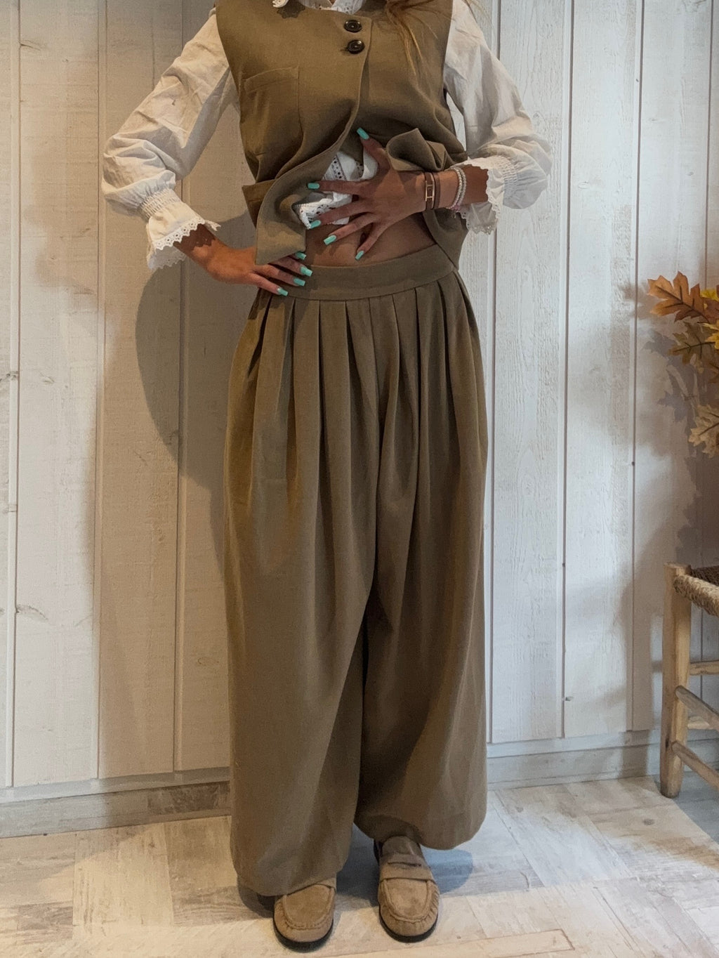 Pantalon Large Camel