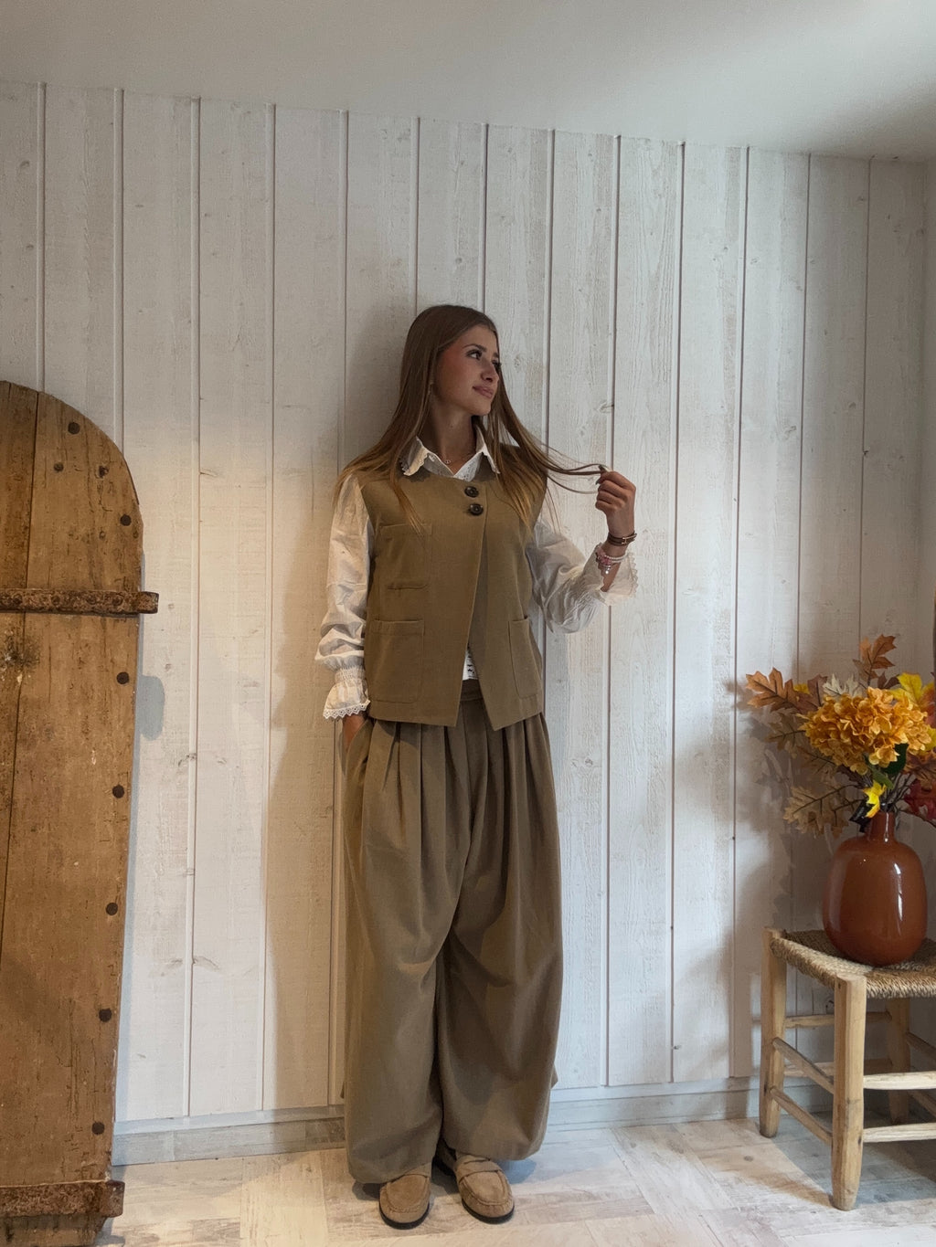 Gilet Croisé Camel
