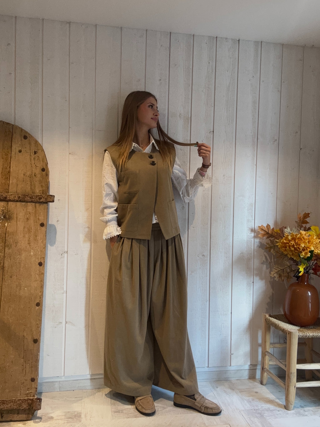 Gilet Croisé Camel