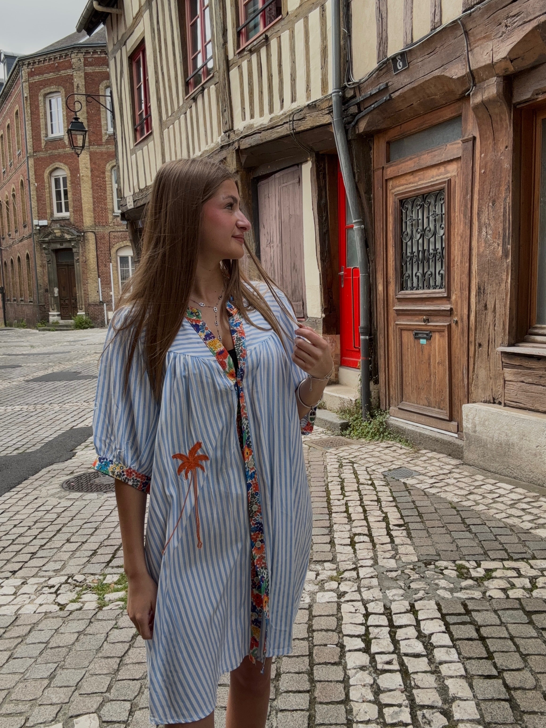 Robe Chemise Rayée Bohème