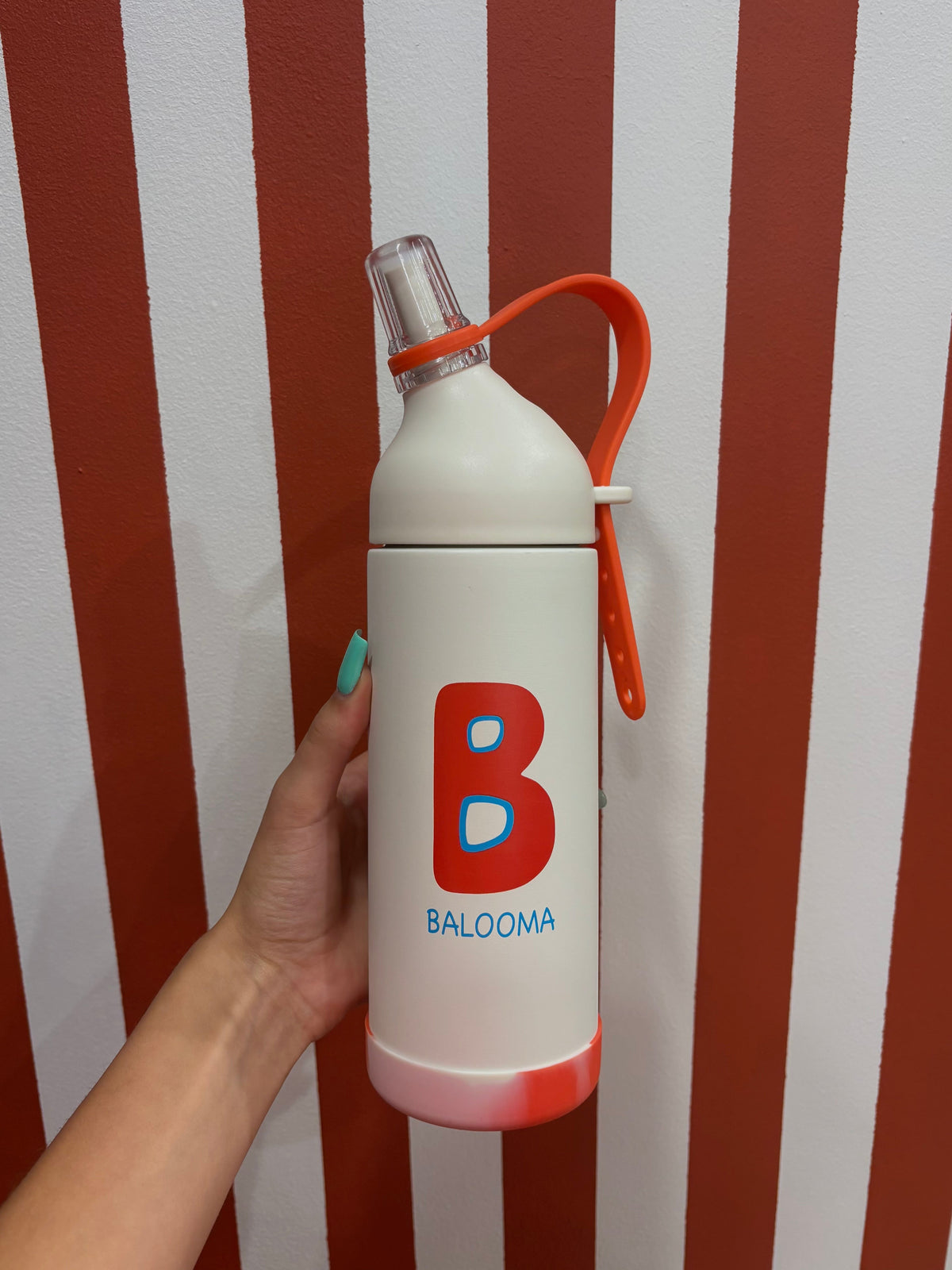 Gourde isotherme Balooma 1 litre blanc et rouge
