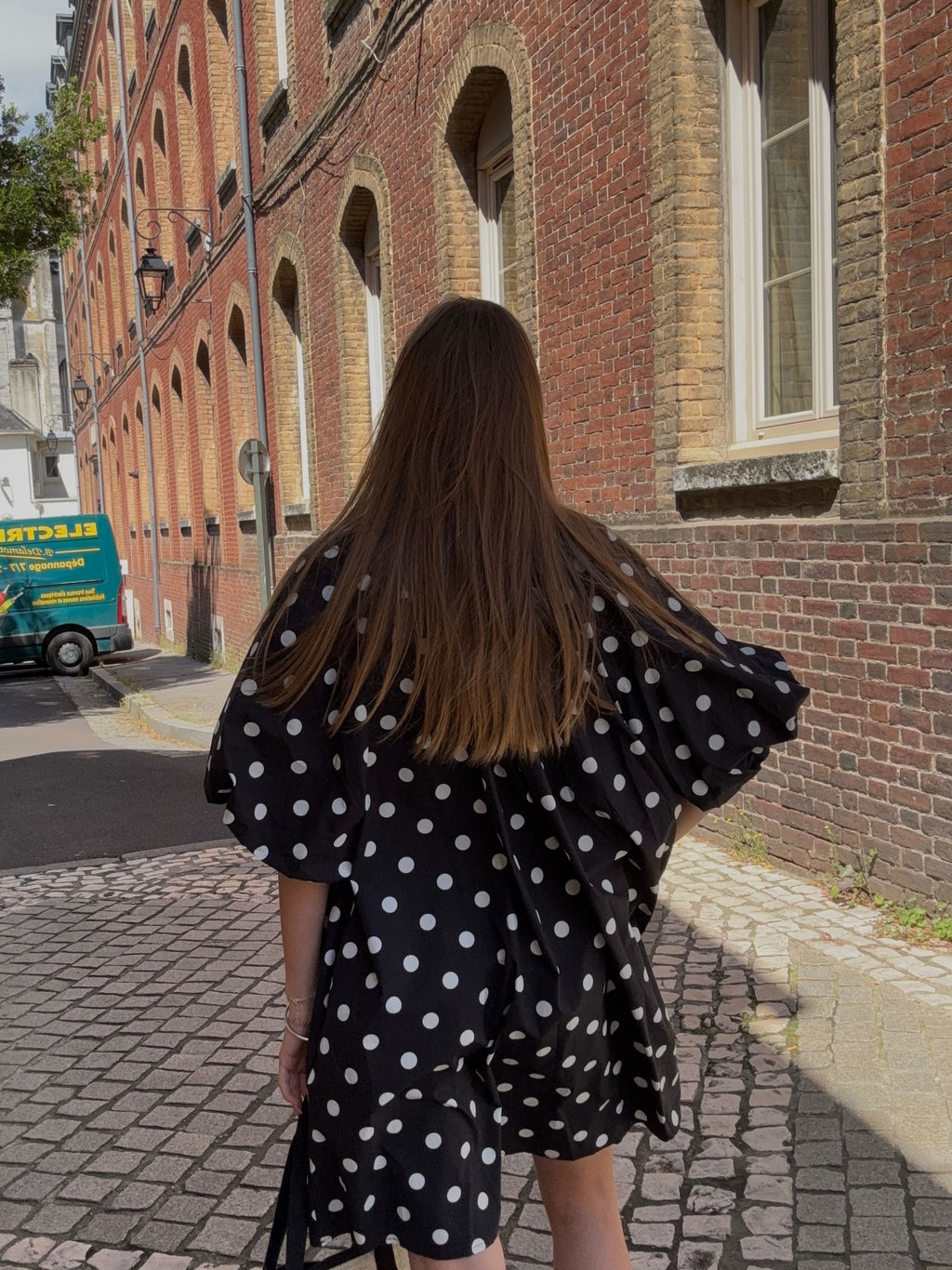 Robe Oversize Pois – Noir & Blanc