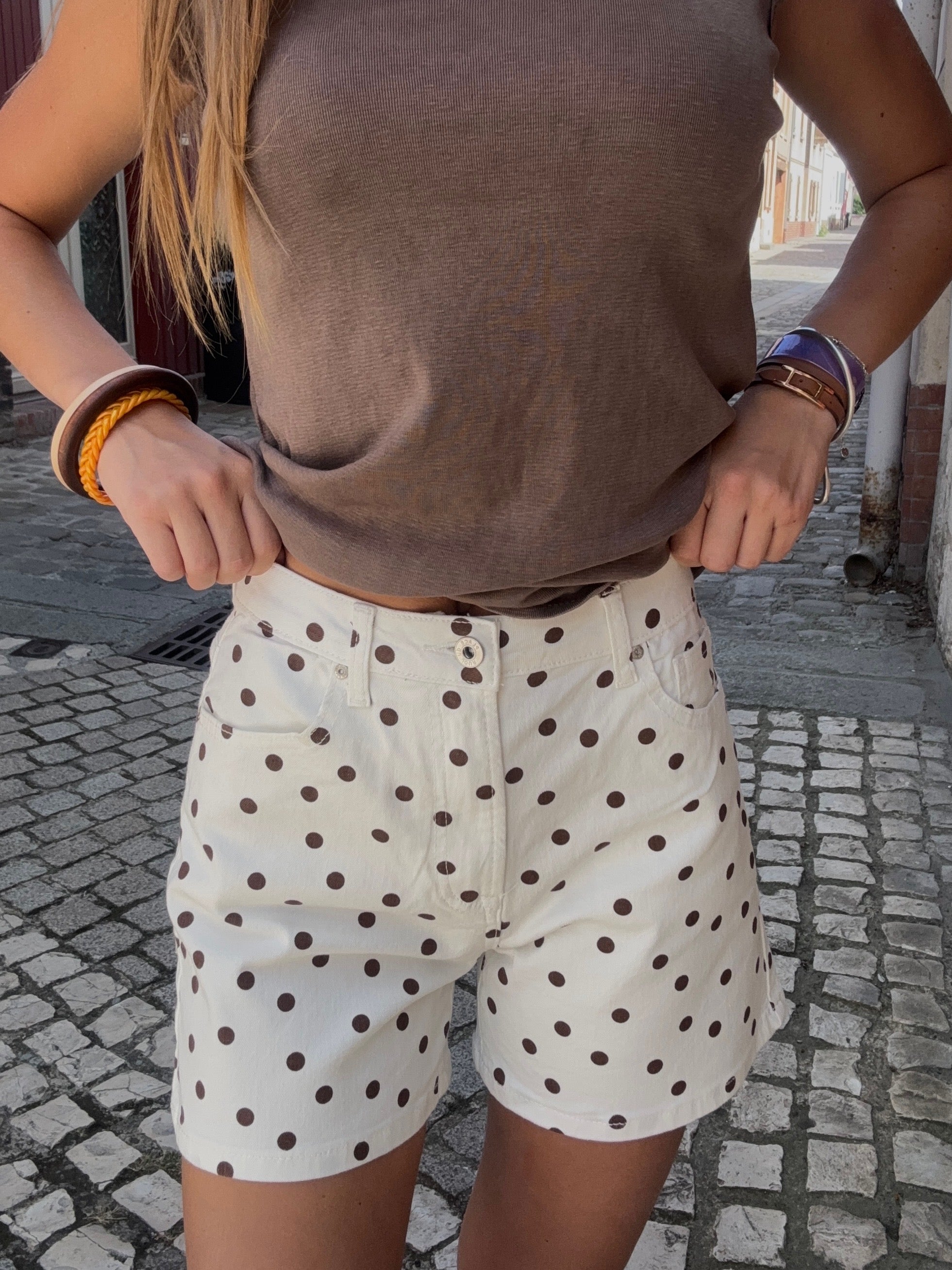 Short à Pois Crème