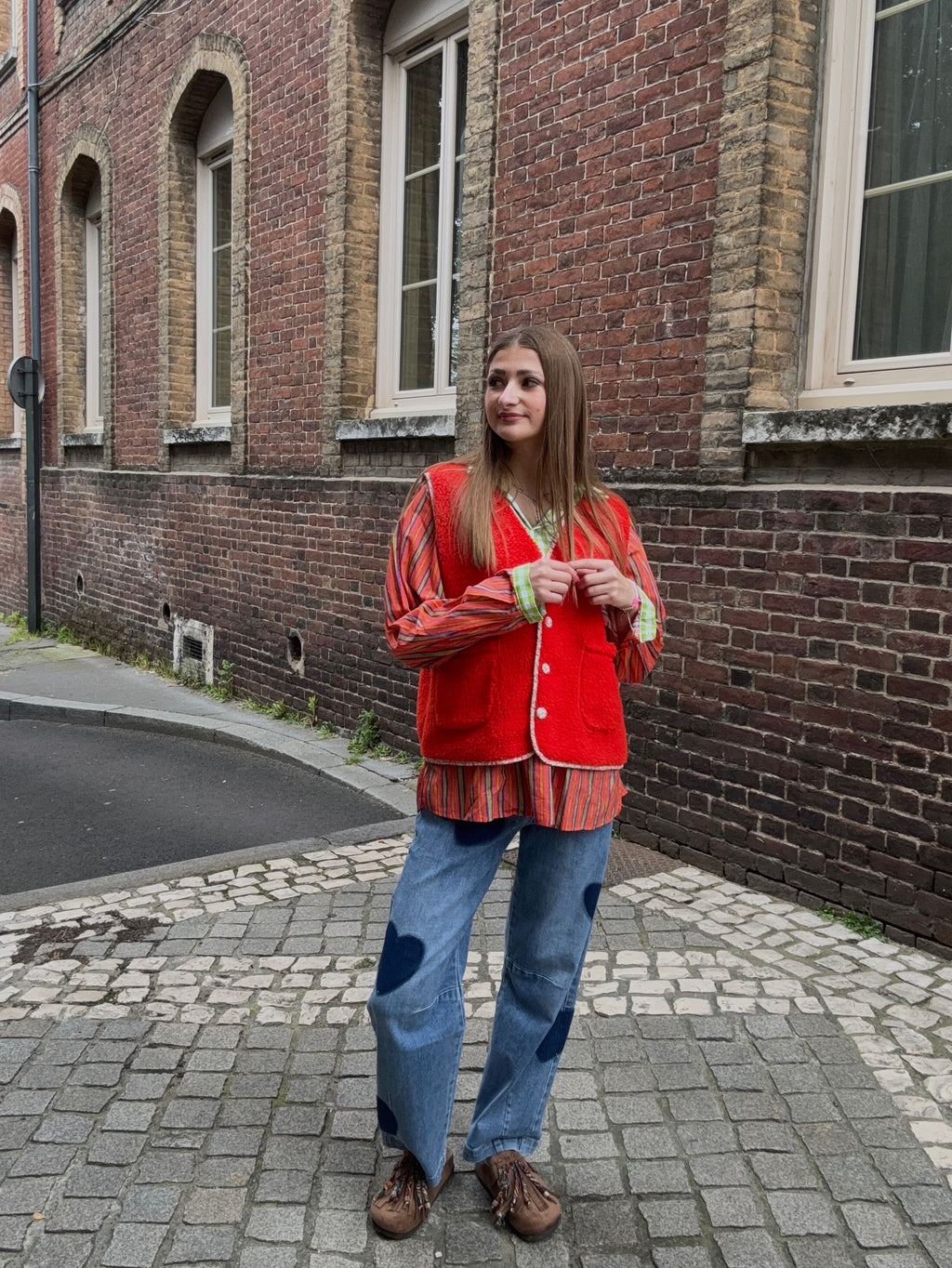 Blouse Rayée Multicolore Col Carreaux