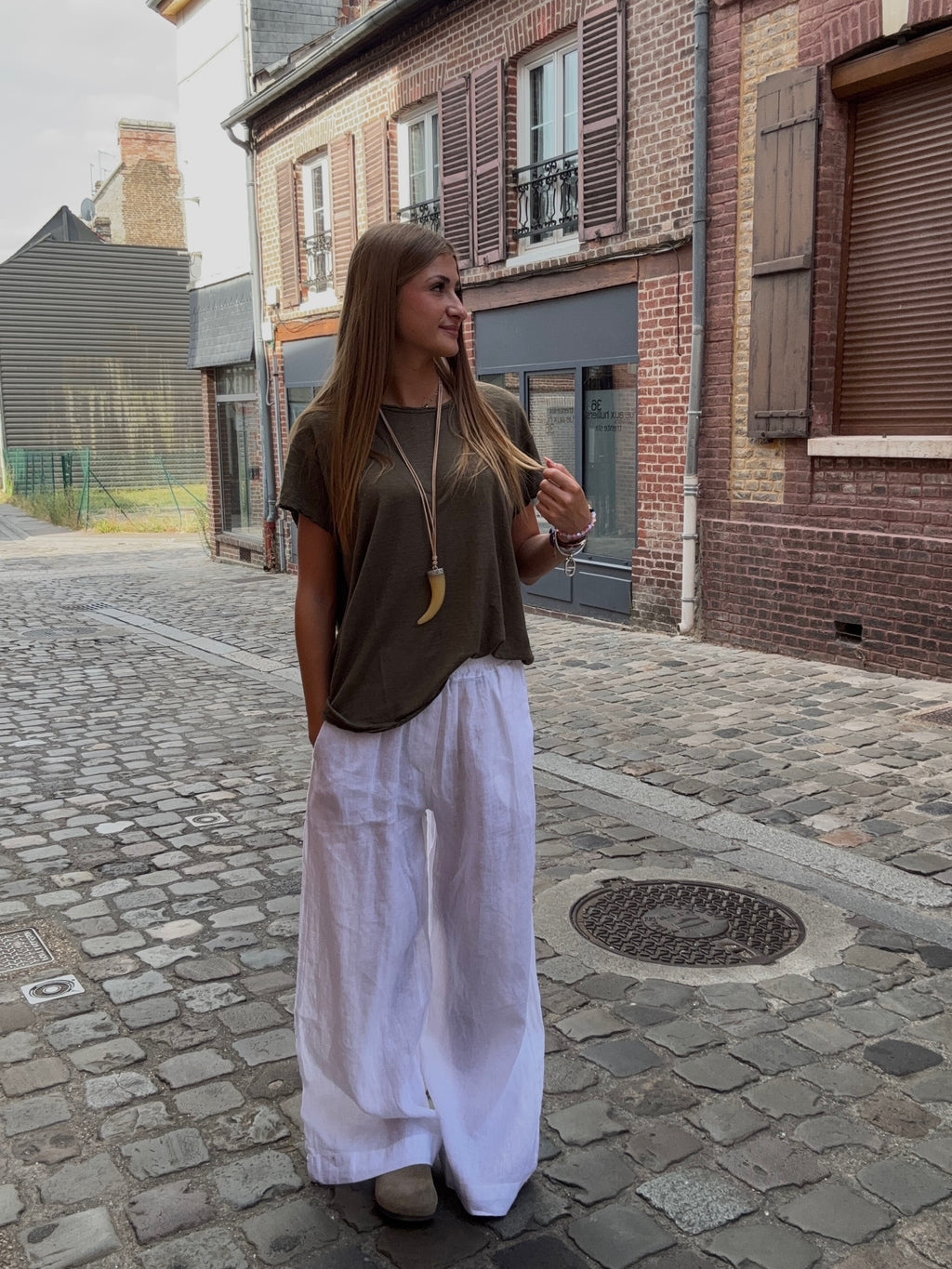 T-shirt Kaki Oversize