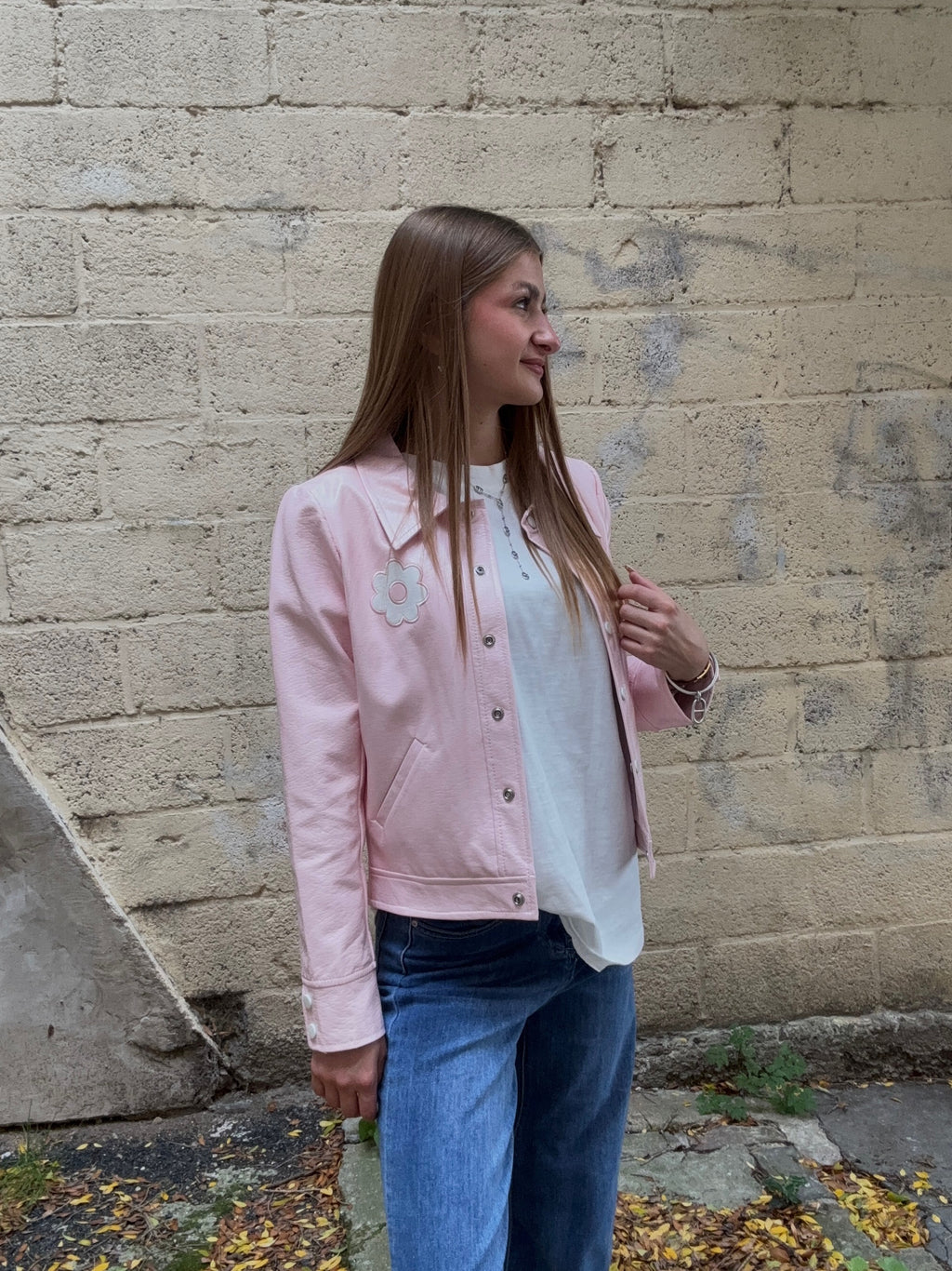 Veste Rose Poudré Florale