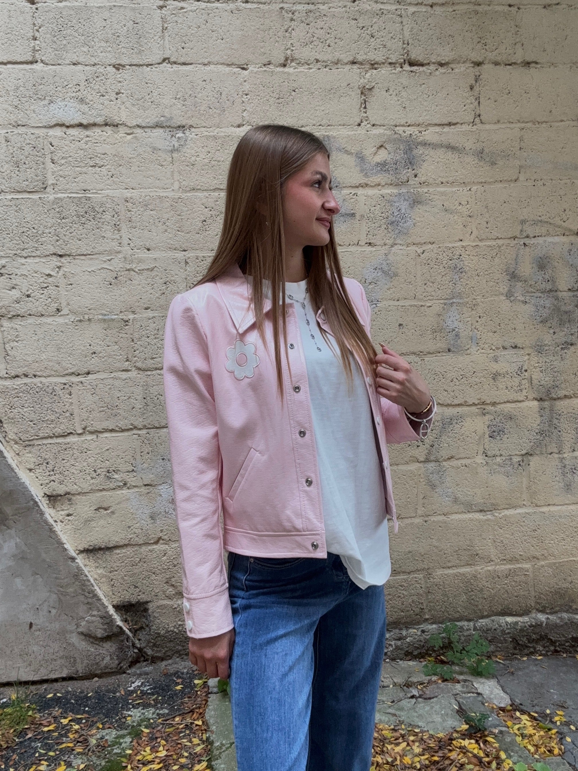 Veste Rose Poudré Florale