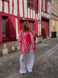 T-shirt Rouge Froncé