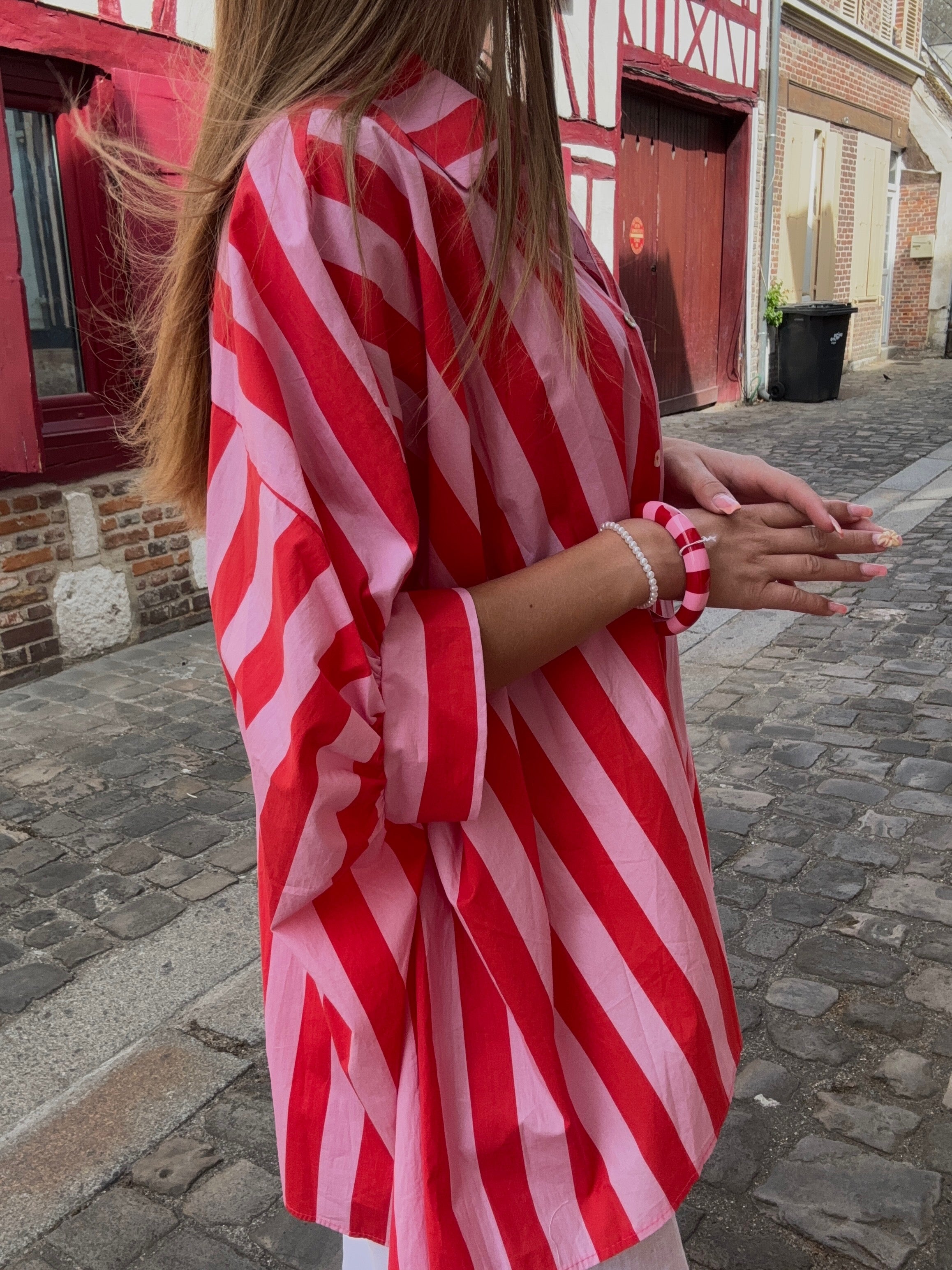 Chemise Rayée Rouge & Rose