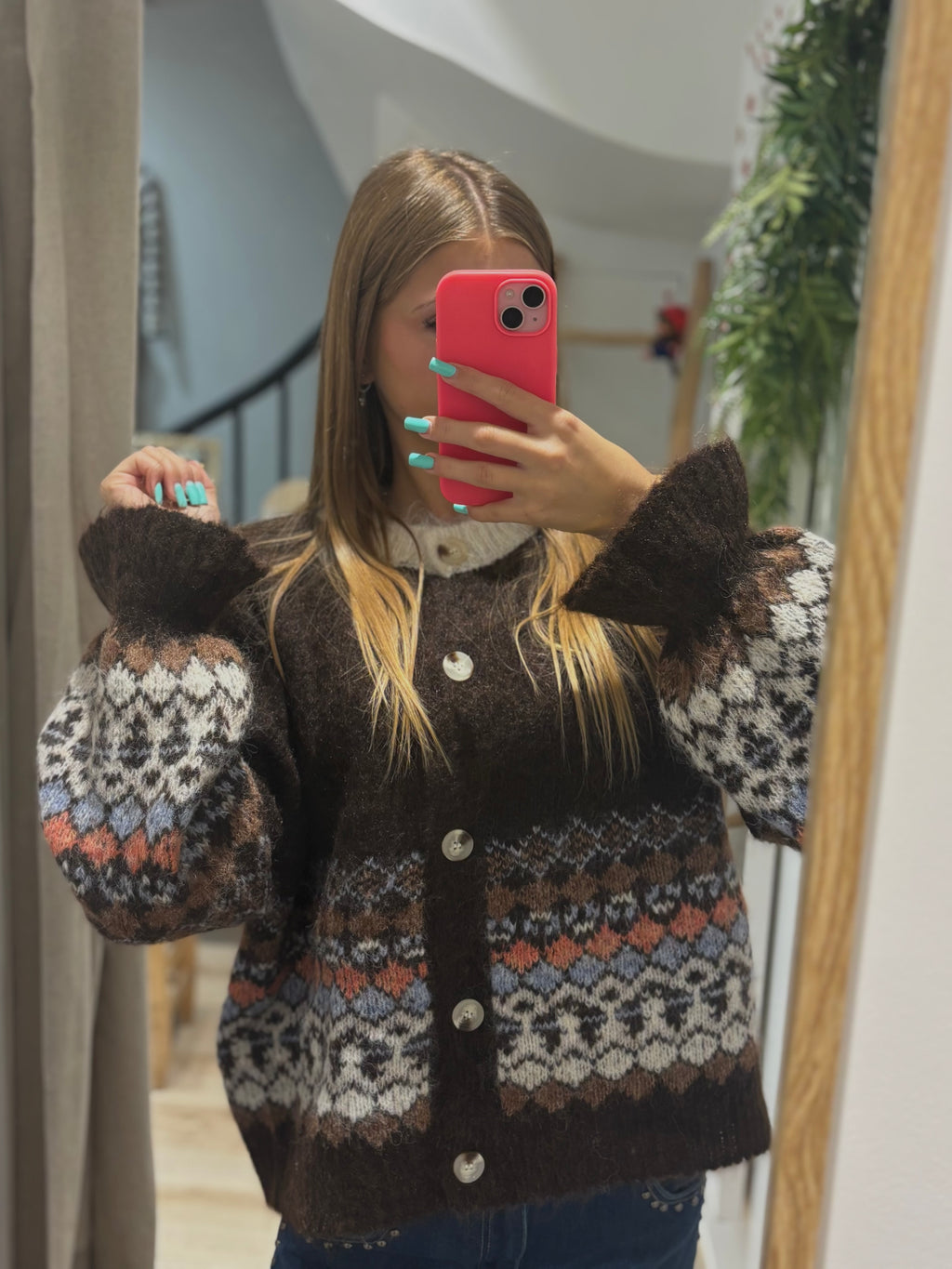 Cardigan imprimé à boutons