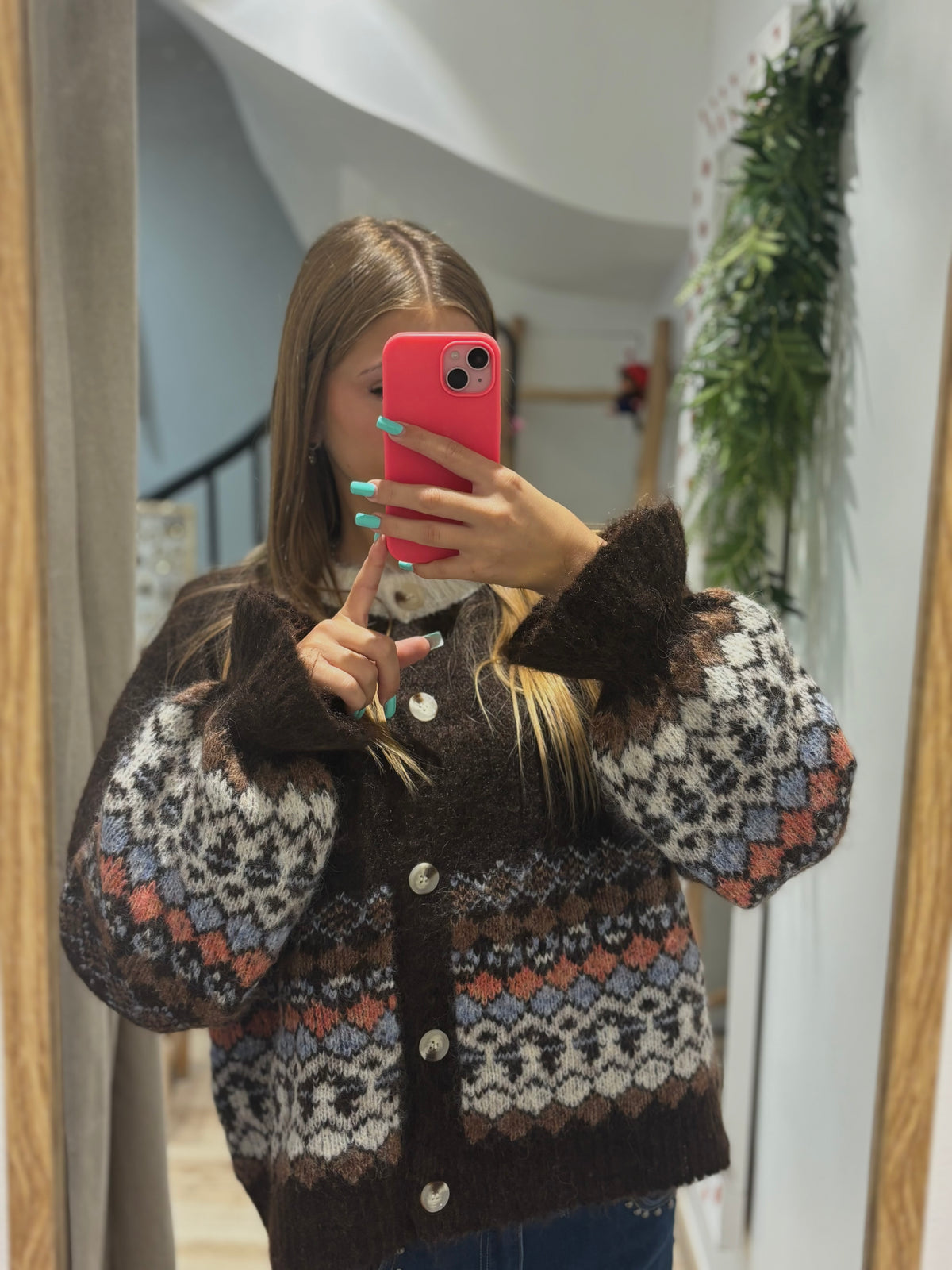 Cardigan imprimé à boutons