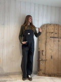 Combinaison salopette en jean gris anthracite