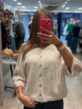 Pull étoile écru et taupe