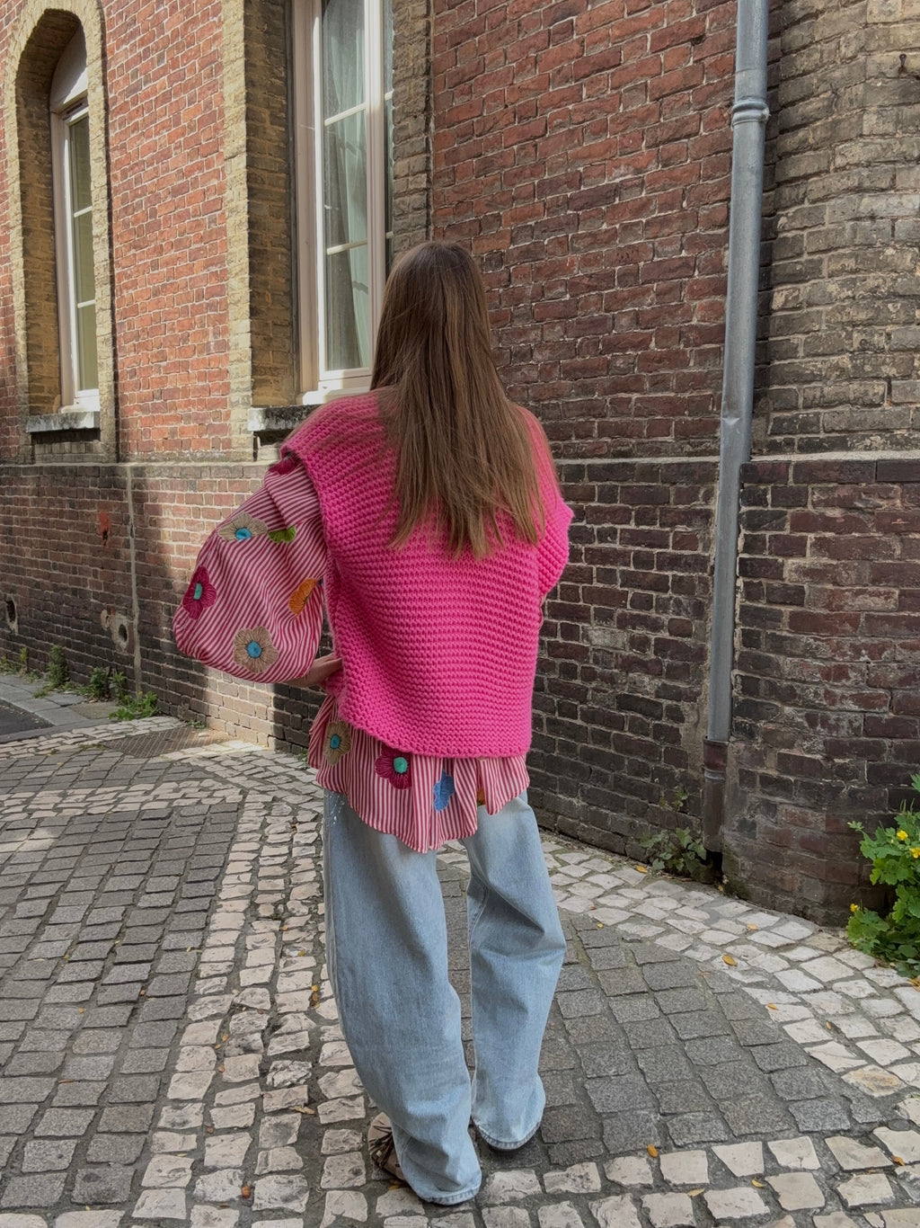 Blouse Rayures Fleurs Brodées
