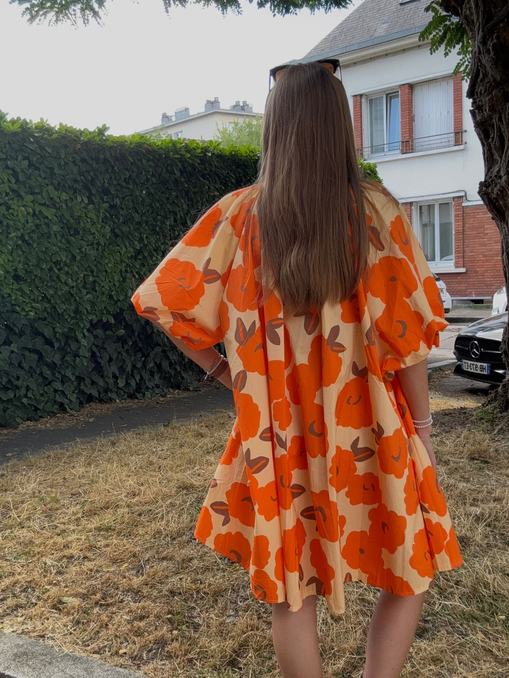 Robe Fleurie Orange
