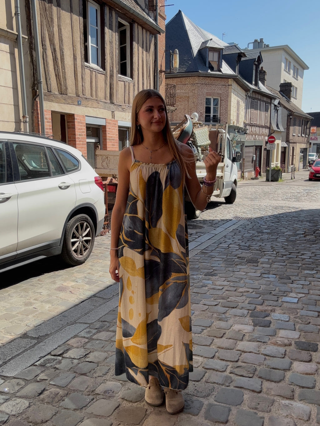 Robe Maxi Imprimé Feuilles – Longue & Bohème