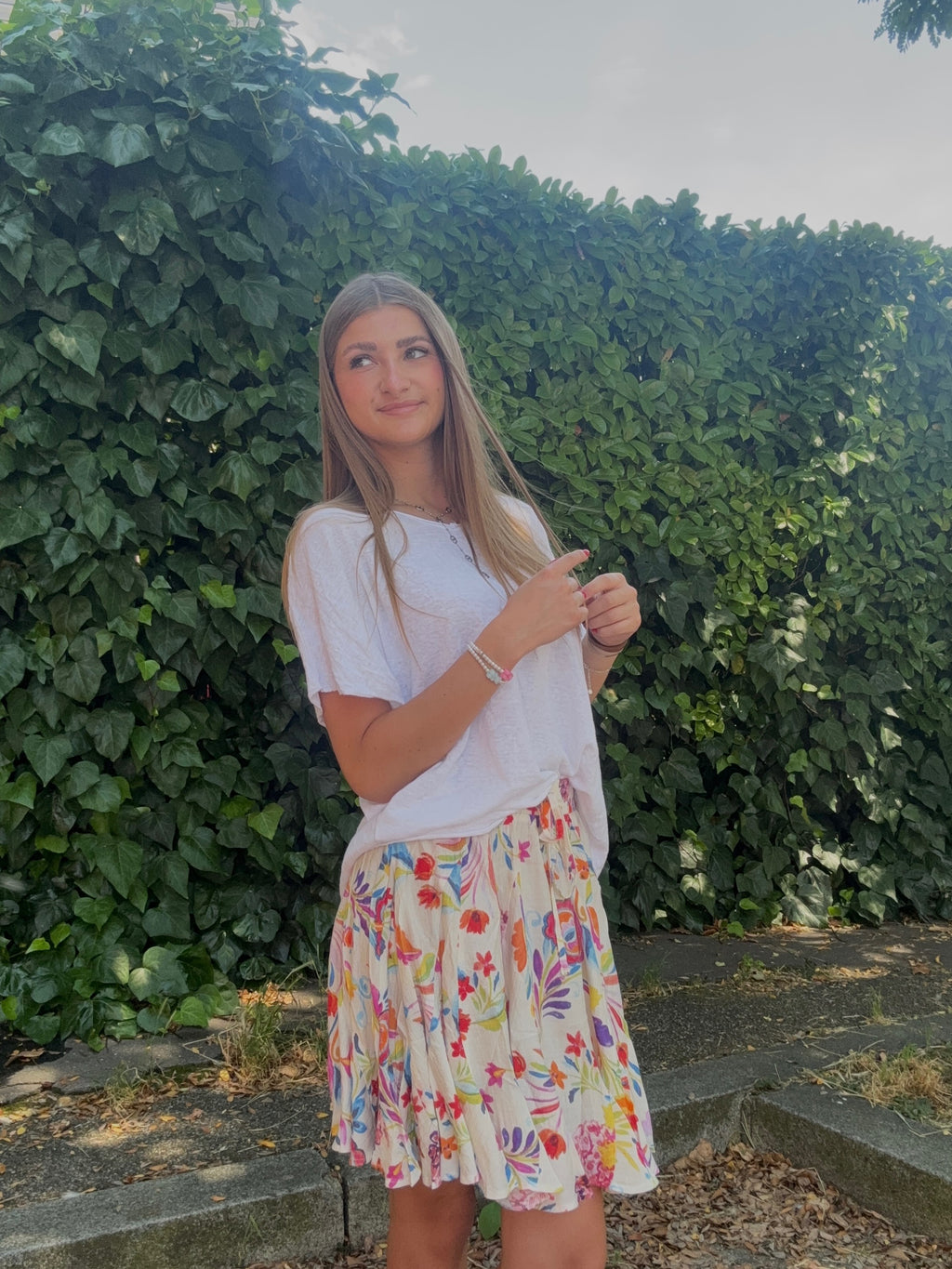 Jupe Fleurie Multicolore