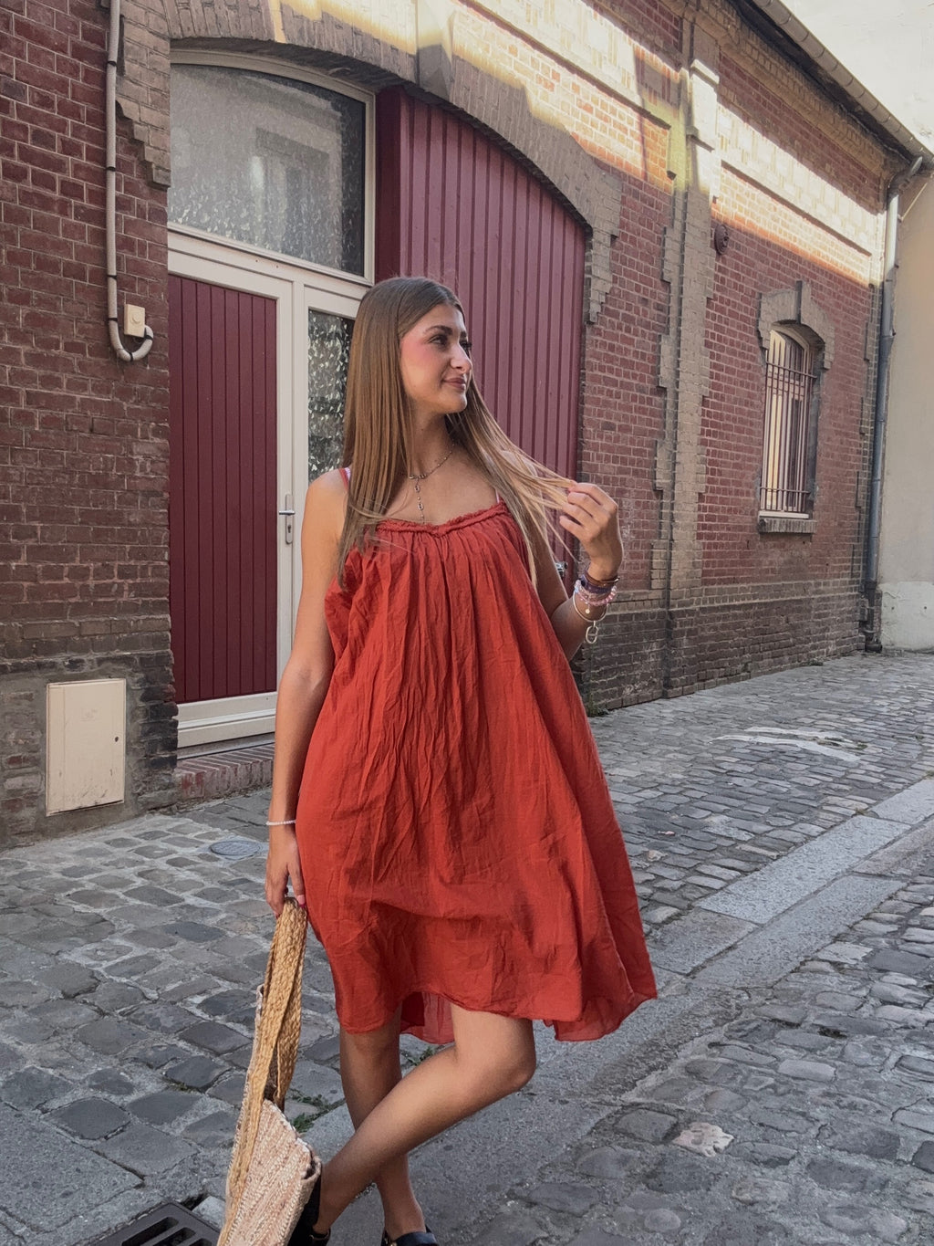 Tote Bag Tressé – Reflets Dorés