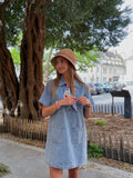 Robe Denim Poches Plaquées