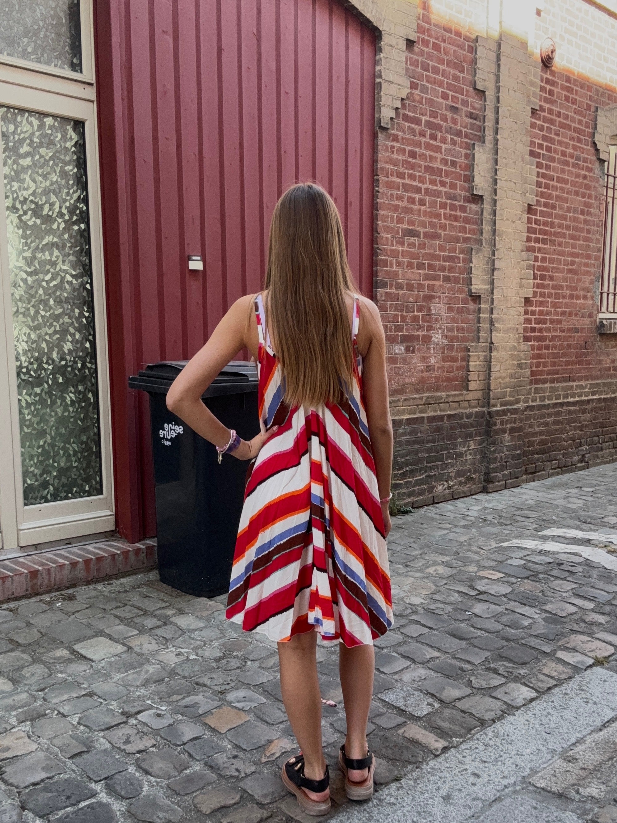 Robe Rayée Multicolore – Courte & Fluide