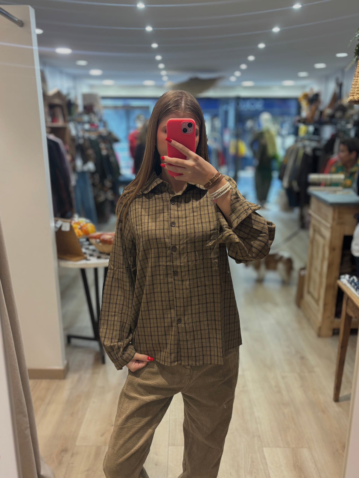 Chemise à carreaux manches longues