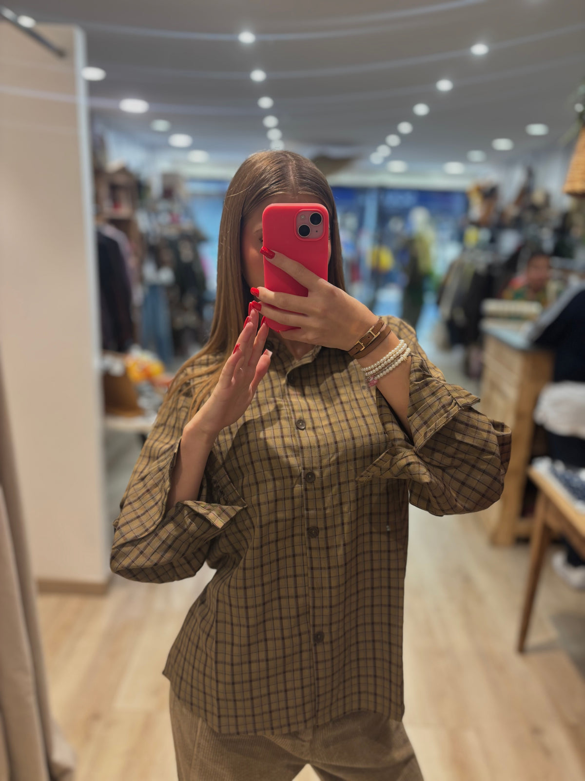 Chemise à carreaux manches longues