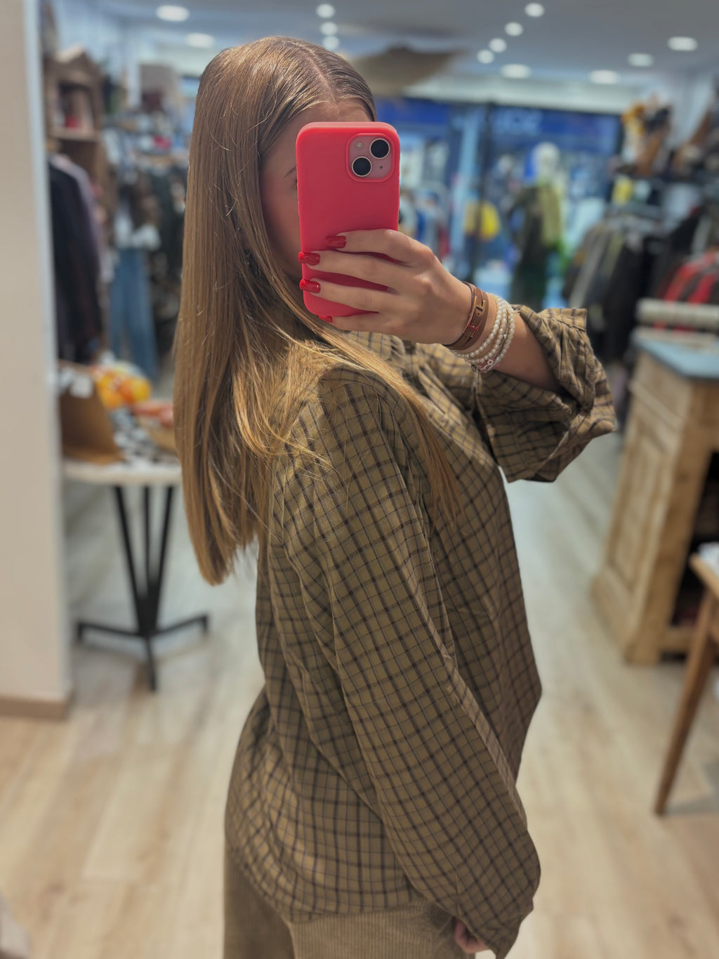 Chemise à carreaux manches longues