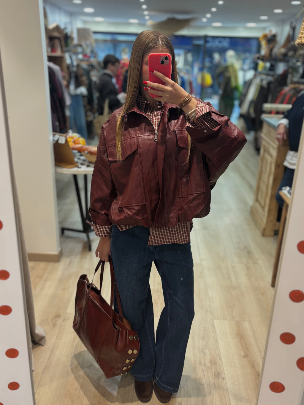 Chemise à petits carreaux avec poche poitrine