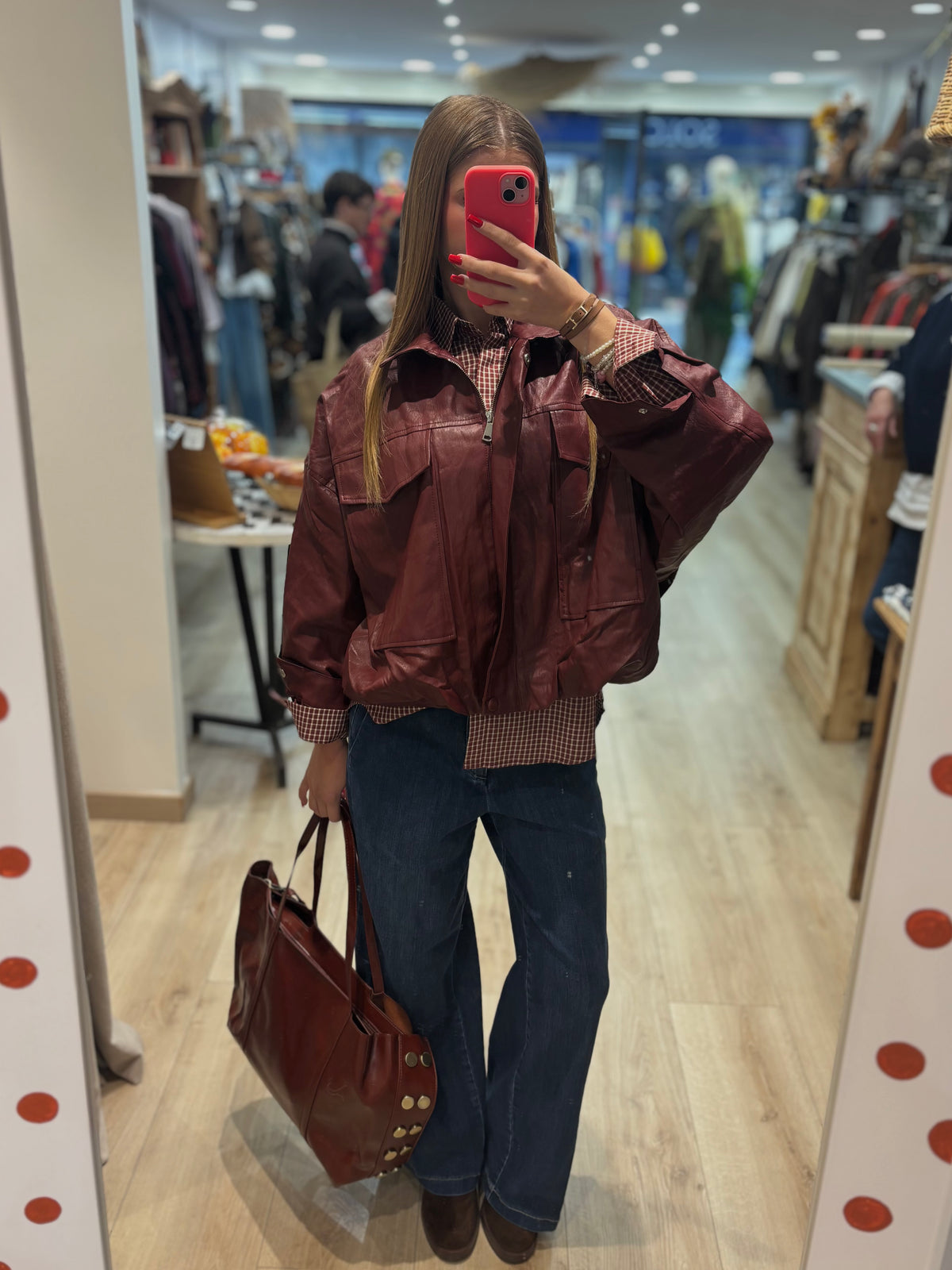 Chemise à petits carreaux avec poche poitrine