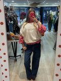 Pull crème sans manches à col rond