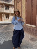 Chemise Bleue Rayée – Lavallière