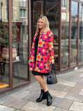 Manteau à grandes fleurs style rétro