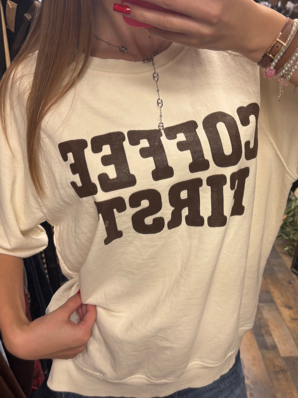 Sweat Coffee First à inscription