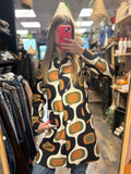Manteau à motifs géométriques rétro