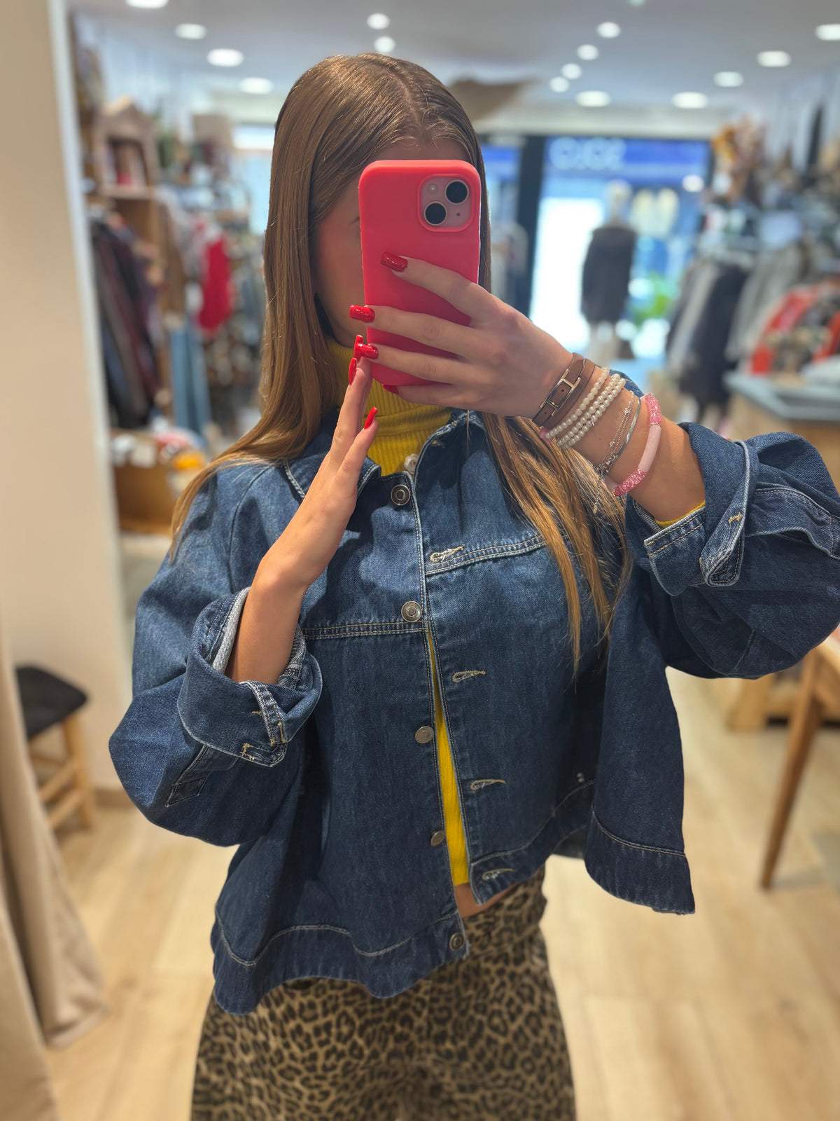 Veste en jean courte à coupe ample