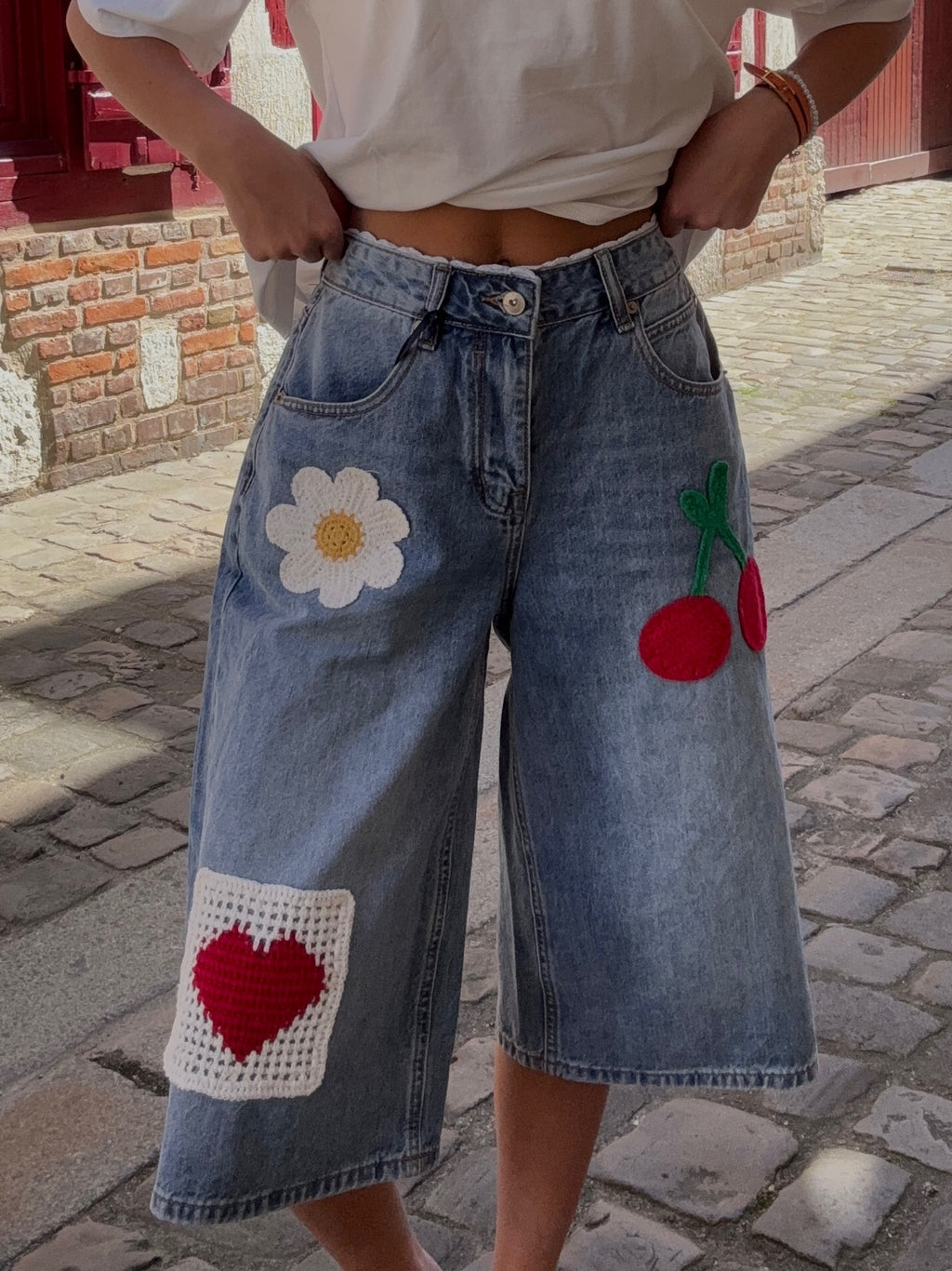 Short en Jean – Patches Crochet