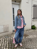 Chemise Rose Carreaux Volants — Oversize & Romantique