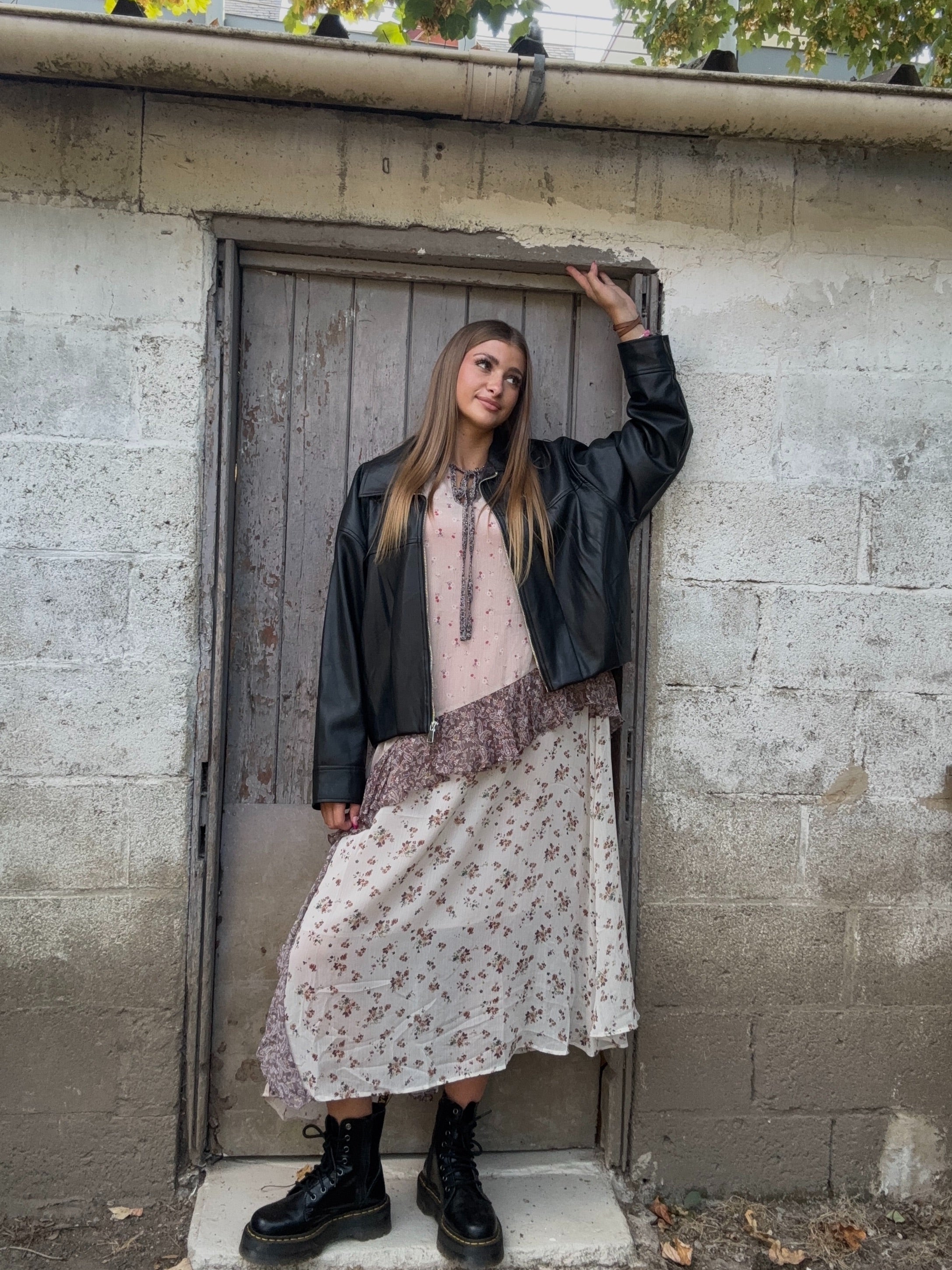 Veste Oversize Noire en Simili Cuir