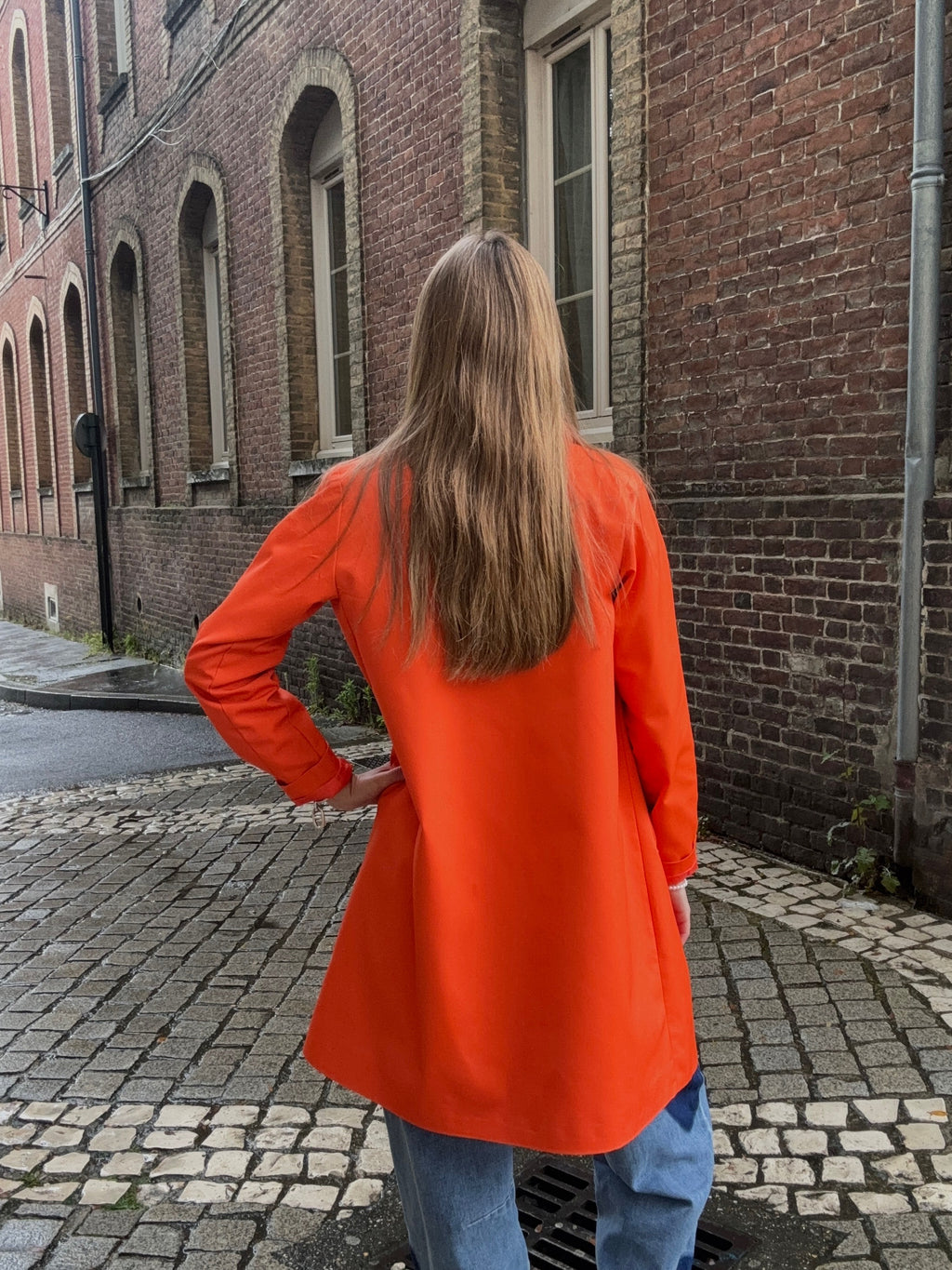 Imperméable Long Orange